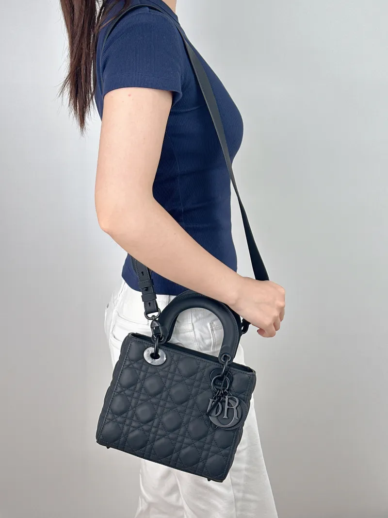 DIOR Top Handle Bag Lady Lady Dior Bag SL ambskin Small 20 × 8 × 18 cm — on-model view 1 of 3