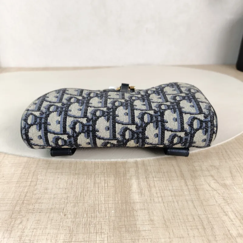 DIOR Belt Bag Saddle Belt Bag Blue Canvas One Size 17 × 3.5 × 10.5 cm — detail view 9 of 11