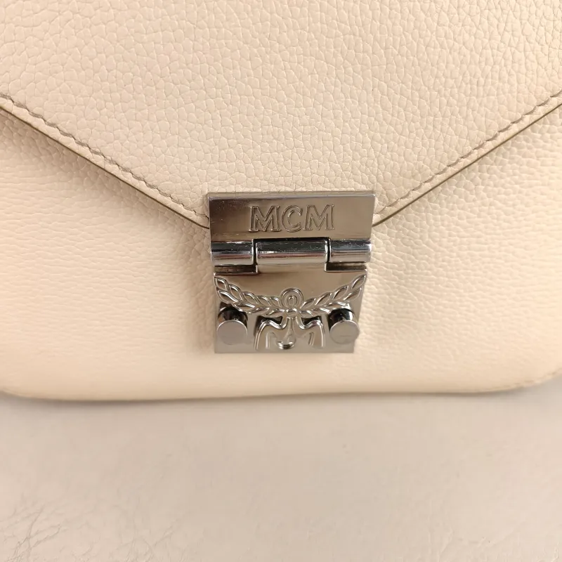 MCM Crossbody Bag Crossbody Bag Beige Calfskin 21 × 7 × 19 cm — detail view 4 of 10