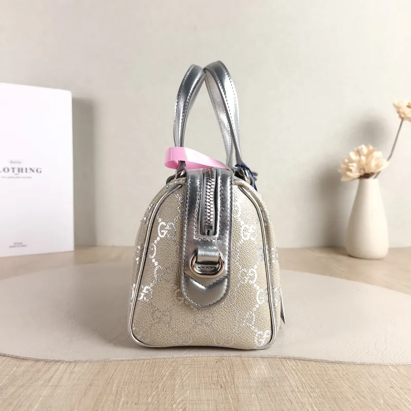 GUCCI Crossbody Bag GG Collection Silver Monogram PVC 20 × 11 × 13 cm — detail view 7 of 11