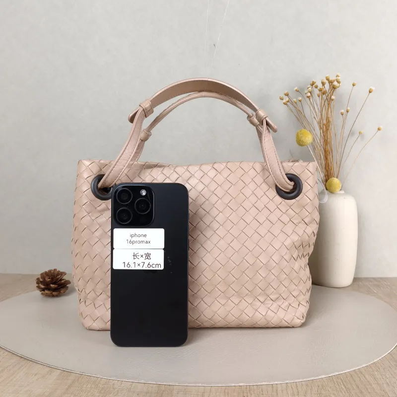 Bottega Veneta Top Handle Bag Woven Top Handle Bag Pink Lambskin One Size 24 × 11 × 20 cm — cover view 3 of 5