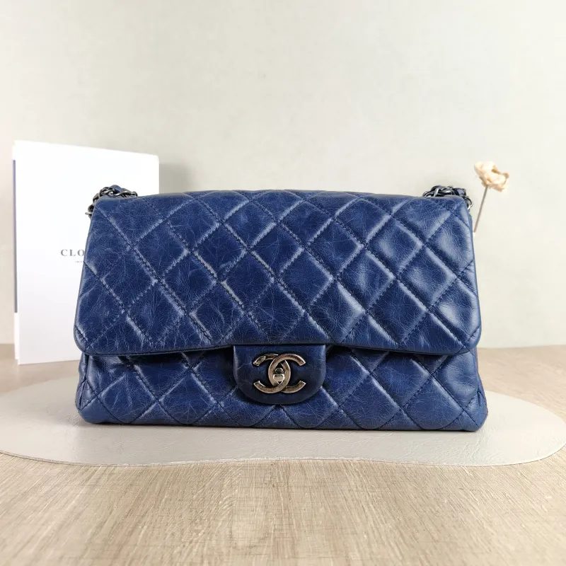 Chanel Crossbody Bag cf Collection Crossbody Bag Navy Calfskin Large 30 × 11 × 20 cm 20