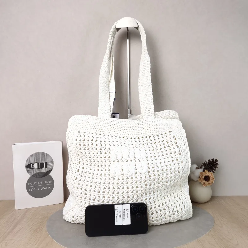 Miumiu Shoulder Bag Woven White Woven One Size36 × 9 × 37 cm — cover view 5 of 5