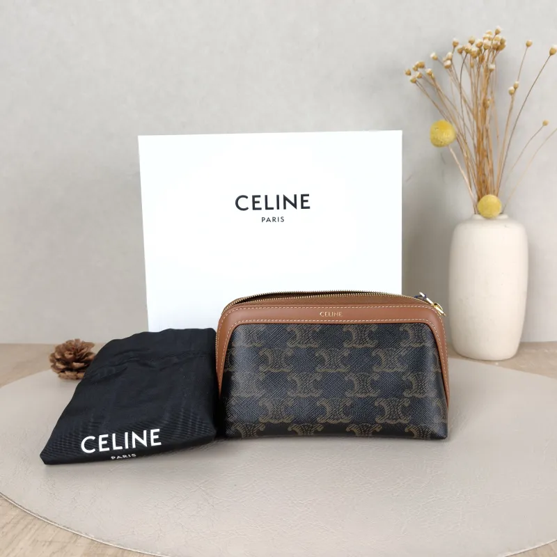 CELINE Cosmetic Bag Triomphe Cosmetic Bag Monogram PVC Small 14 × 8 × 9.5 cm — cover view 4 of 6