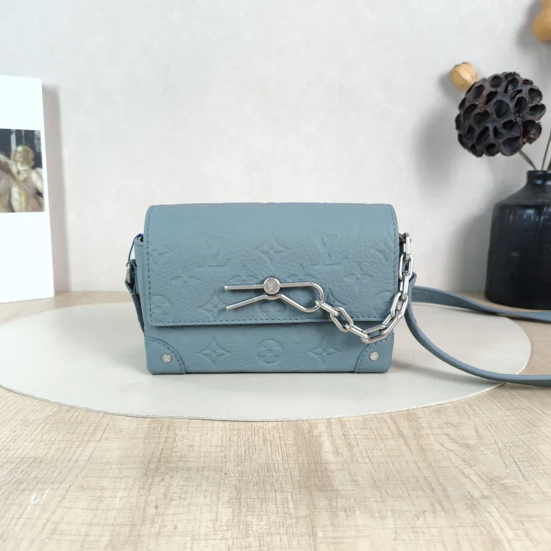 Louis Vuitton Crossbody Bag Steamer Box Green Calfskin Mini 18 × 6.5 × 11 cm