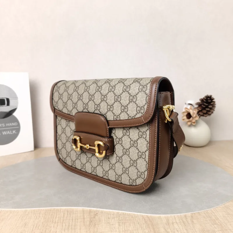 GUCCI Shoulder Bag Horsebit 1955 Horsebit Medium Monogram PVC Medium 25 × 8 × 18 cm — cover view 3 of 5