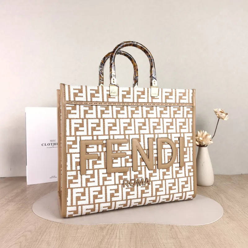 FENDI Top Handle Bag Sunshine Shopping Tote Medium 35 × 17 × 31 cm — cover view 3 of 5