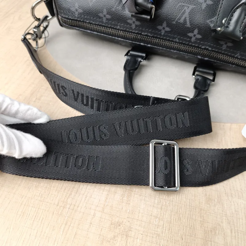Louis Vuitton Crossbody Bag Keepall 35 Black PVC One Size 35 × 16 × 21 cm — detail view 2 of 12