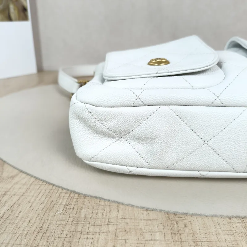 Chanel Shoulder Bag supple twins White Grained Calfskin Small24.5 × 5 × 19 cm — detail view 9 of 15