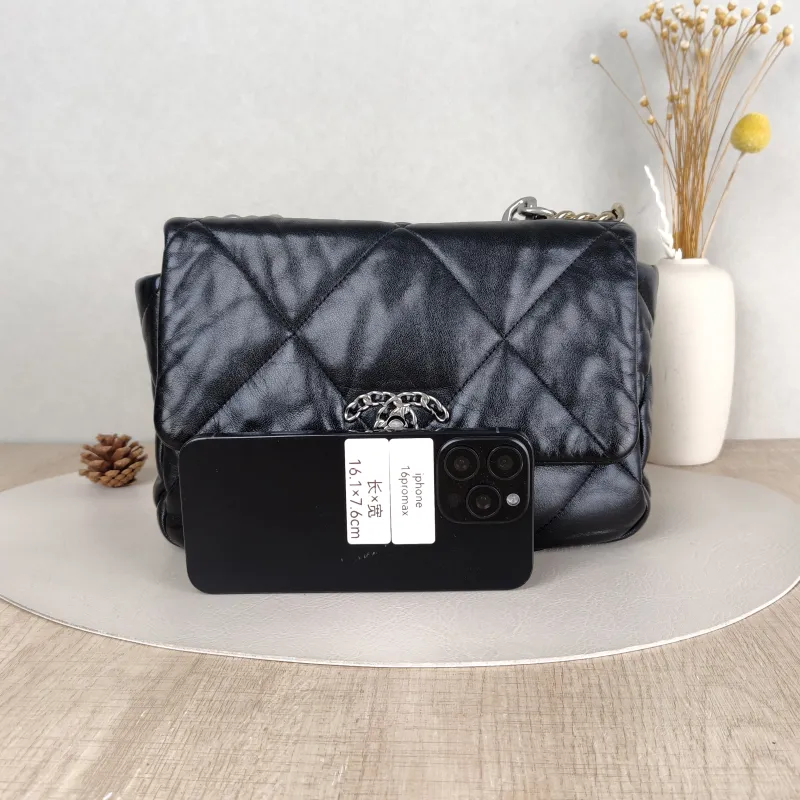 Chanel Crossbody Bag 19Bag Black SL ambskin Small 26 × 9 × 16 cm — cover view 5 of 6