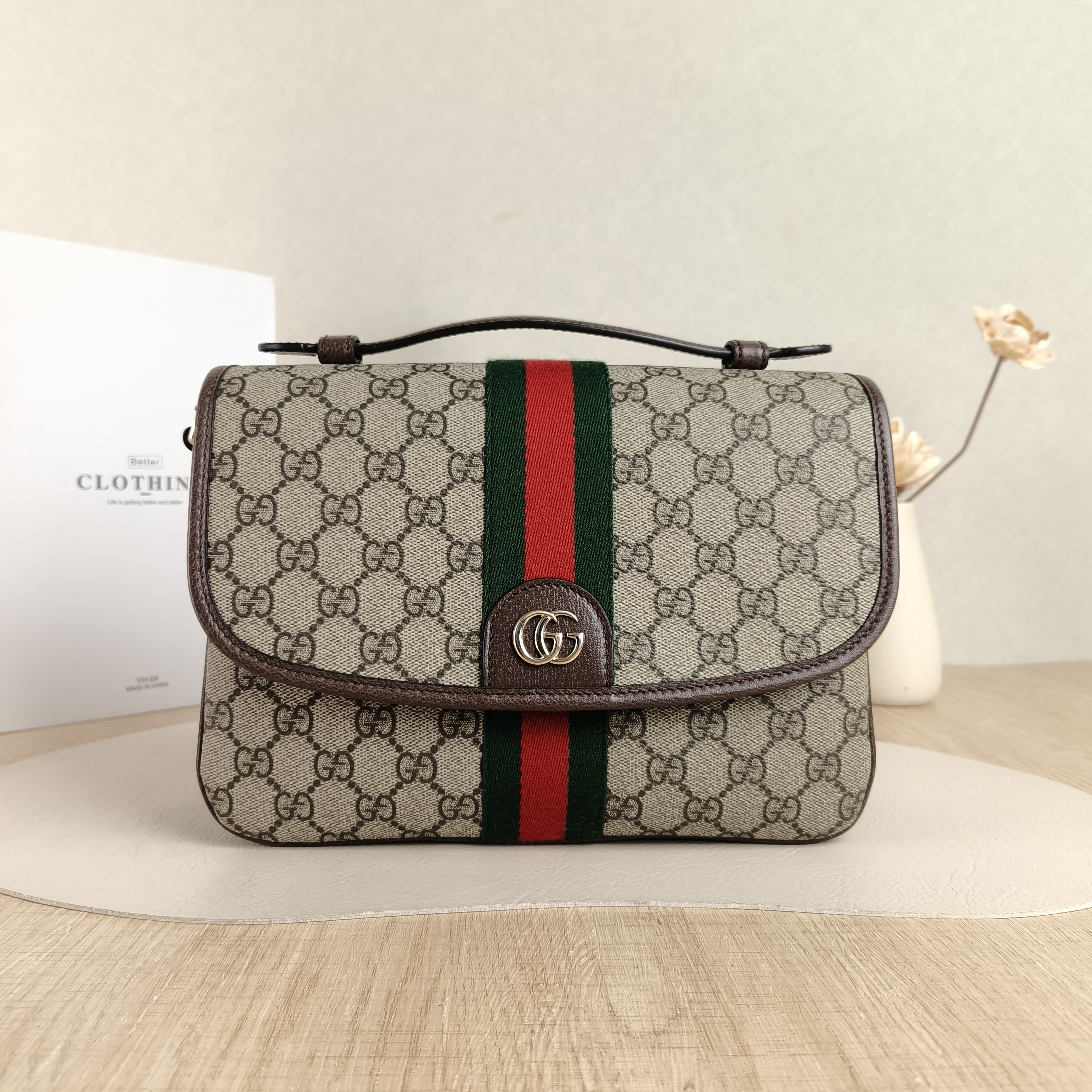 GUCCI Crossbody Bagophidia Messenger Bag Monogram PVC Medium26 × 11.5 × 17.5 cm