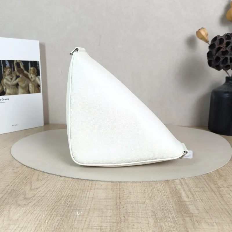 PRADA Shoulder Bag Triangle White Calfskin One Size25 × 7 × 15 cm — cover view 2 of 6