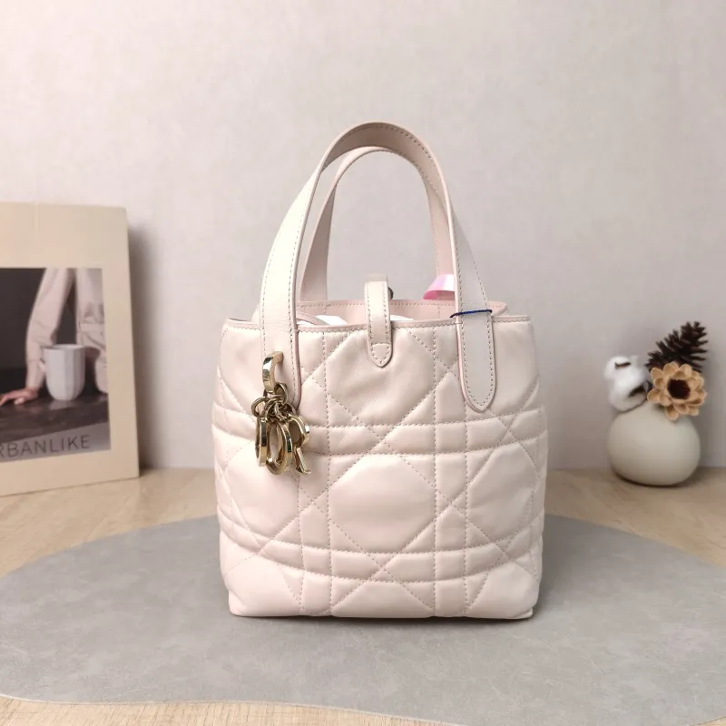 DIOR Top Handle Bag TOUJOURS Edition Pink Calfskin Small 18.5 × 12 × 18.5 cm