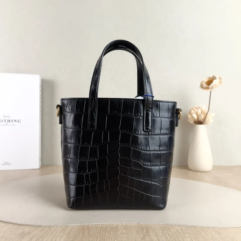 SAINT LAURENT Shoulder Bag SHOPPING Shopping Tote Black Calfskin Mini 18 × 8 × 17 cm — cover view 3 of 5