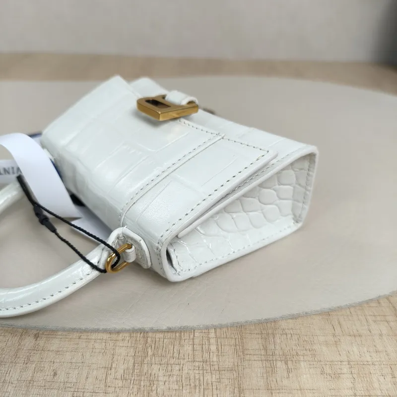 BALENCIAGA Crossbody Bag Hourglass Hourglass Bag White Calfskin Mini12 × 5.5 × 8 cm — detail view 11 of 14