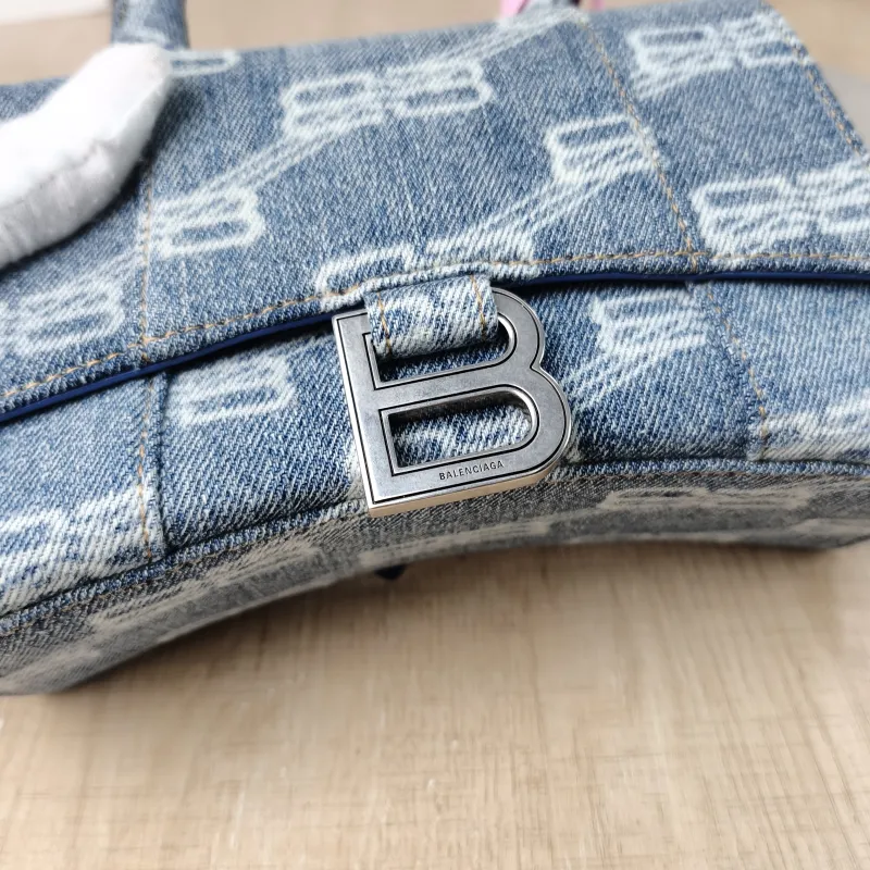BALENCIAGA Crossbody Bag Hourglass Hourglass Bag Blue Mini 19 × 5 × 12 cm — detail view 15 of 15