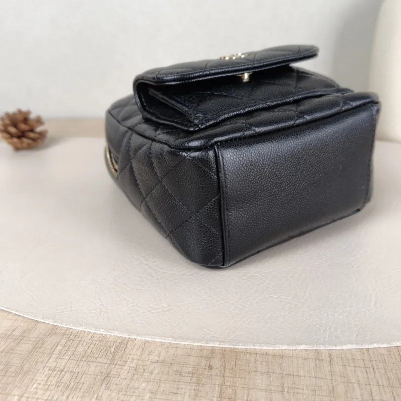 Chanel Crossbody Bag Mini Backpack Crossbody Bag Black Grained Calfskin One Size 13 × 9 × 18 cm — detail view 3 of 12