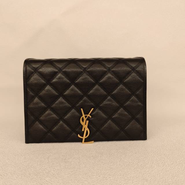 SAINT LAURENT Shoulder Bag Becky Crossbody Bag Black Lambskin25.5 × 7.5 × 17.5 cm