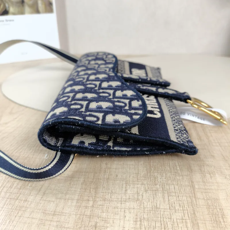 DIOR Belt Bag Saddle Belt Bag Blue Canvas One Size 21 × 3 × 13 cm — detail view 10 of 13