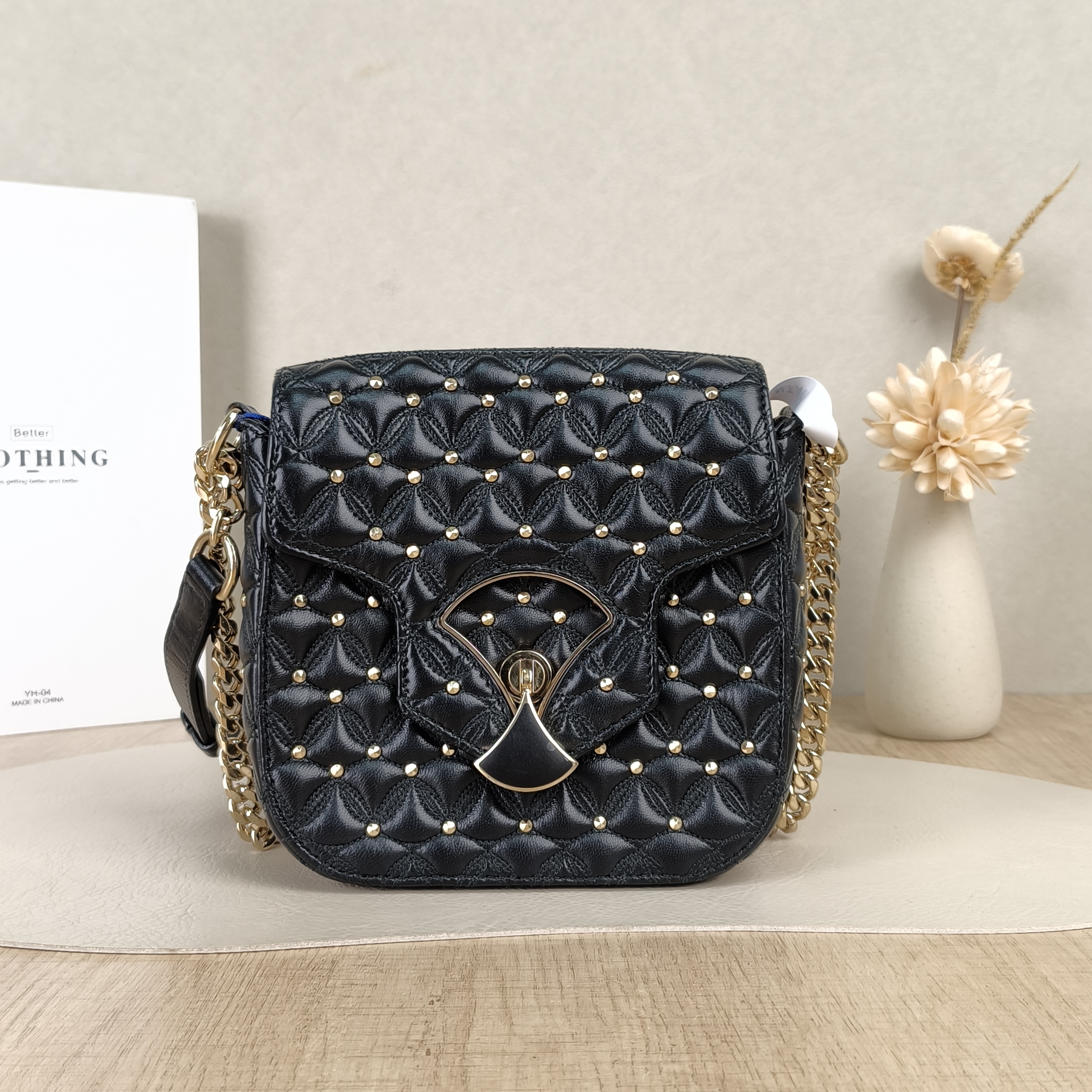 Bvlgari Shoulder Bag Divas Dream Collection Shoulder Bag Black Lambskin One Size