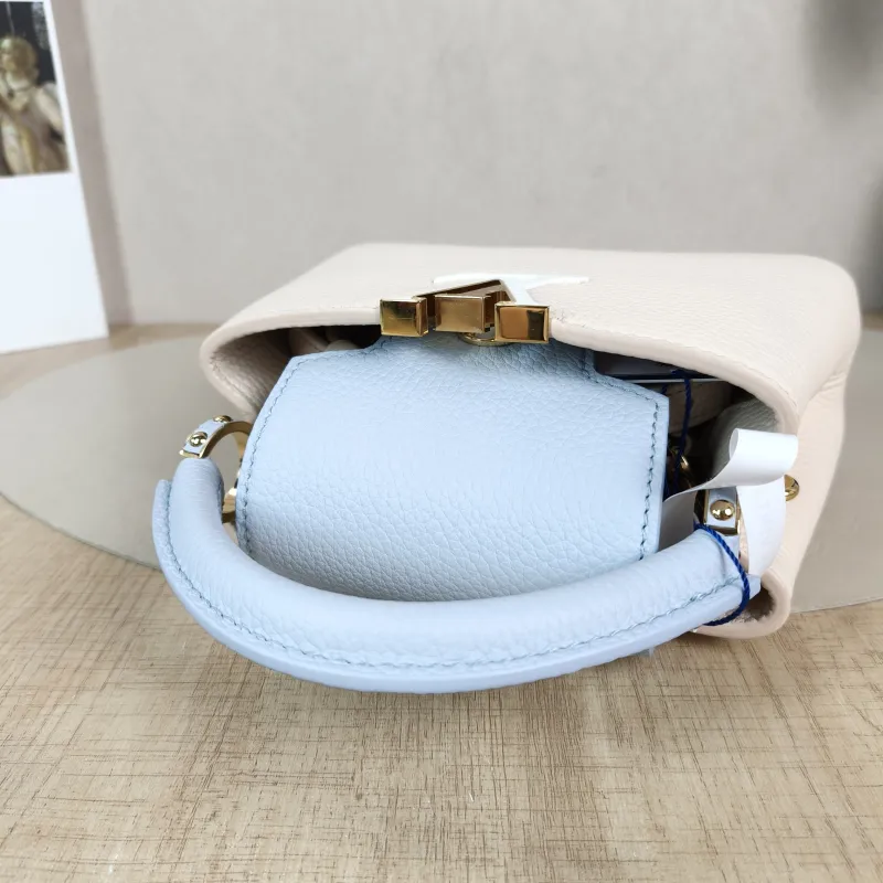 Louis Vuitton Shoulder Bag Capucines Blue White Calfskin Mini 21 × 8 × 14 cm — detail view 13 of 14