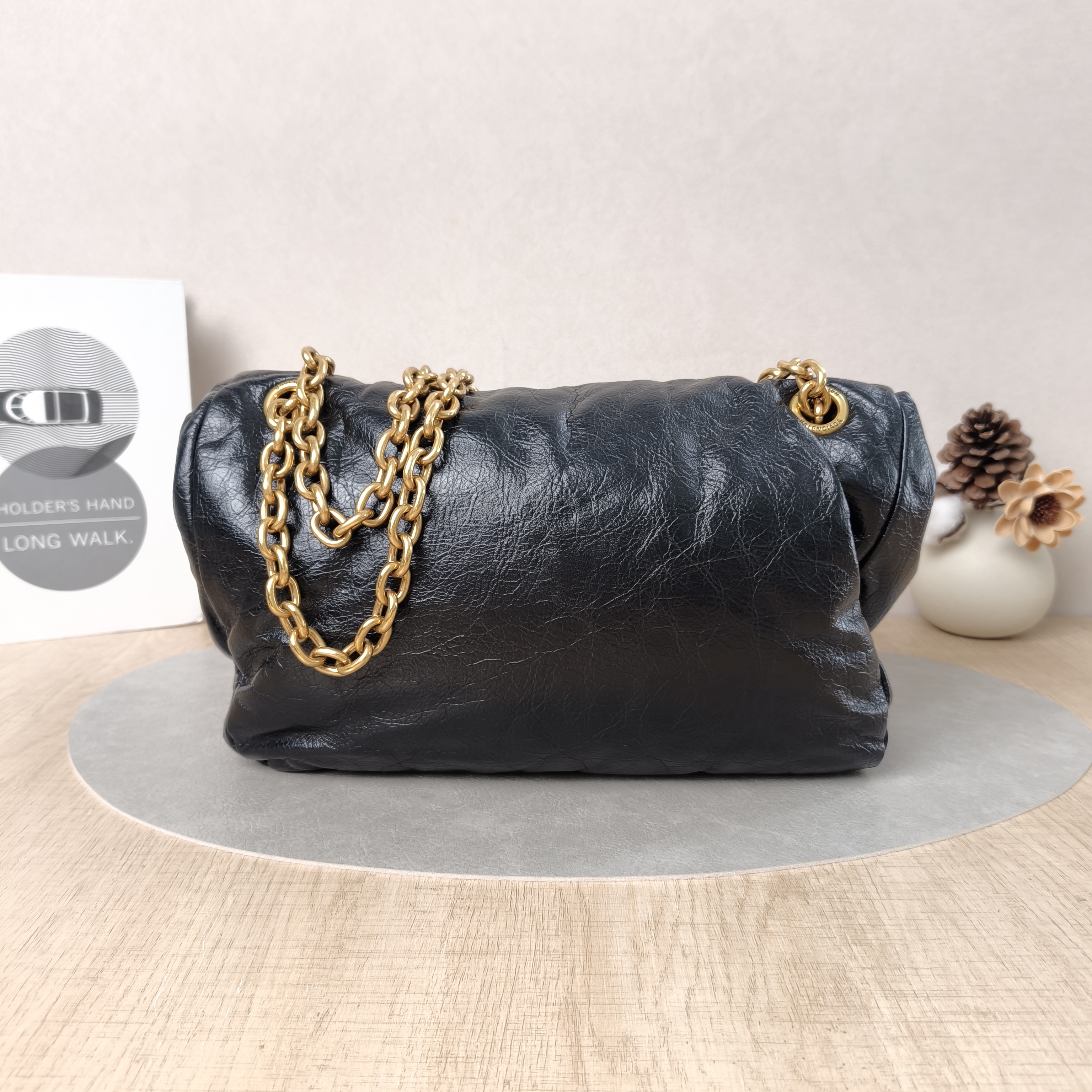 BALENCIAGA Shoulder Bag MONACO Chain Bag Black Calfskin Small28 × 10 × 18 cm — cover view 3 of 6