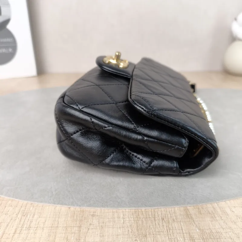 Chanel Crossbody Bag Pearl cf Collection Crossbody Bag Black Calfskin One Size 20 × 5 × 12 cm 30 — detail view 5 of 11