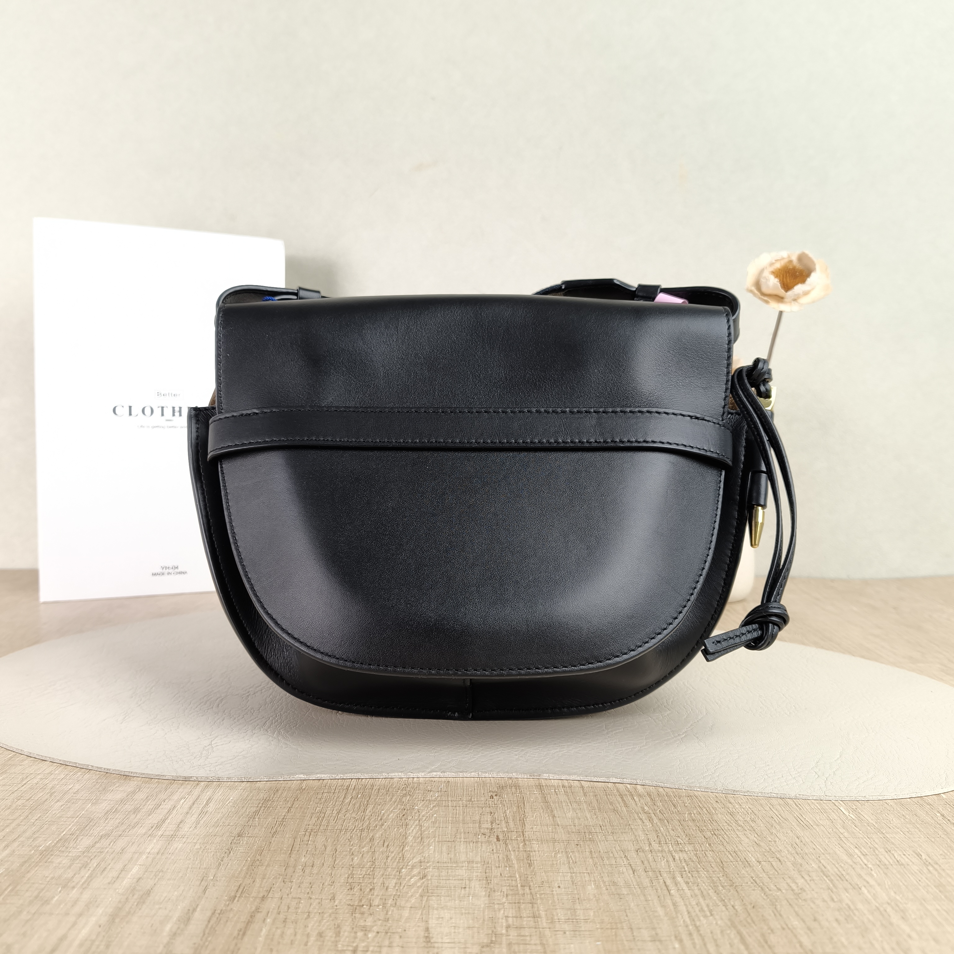 LOEWE Crossbody Bag Gate Black Calfskin Medium25 × 11.5 × 19 cm — cover view 5 of 5