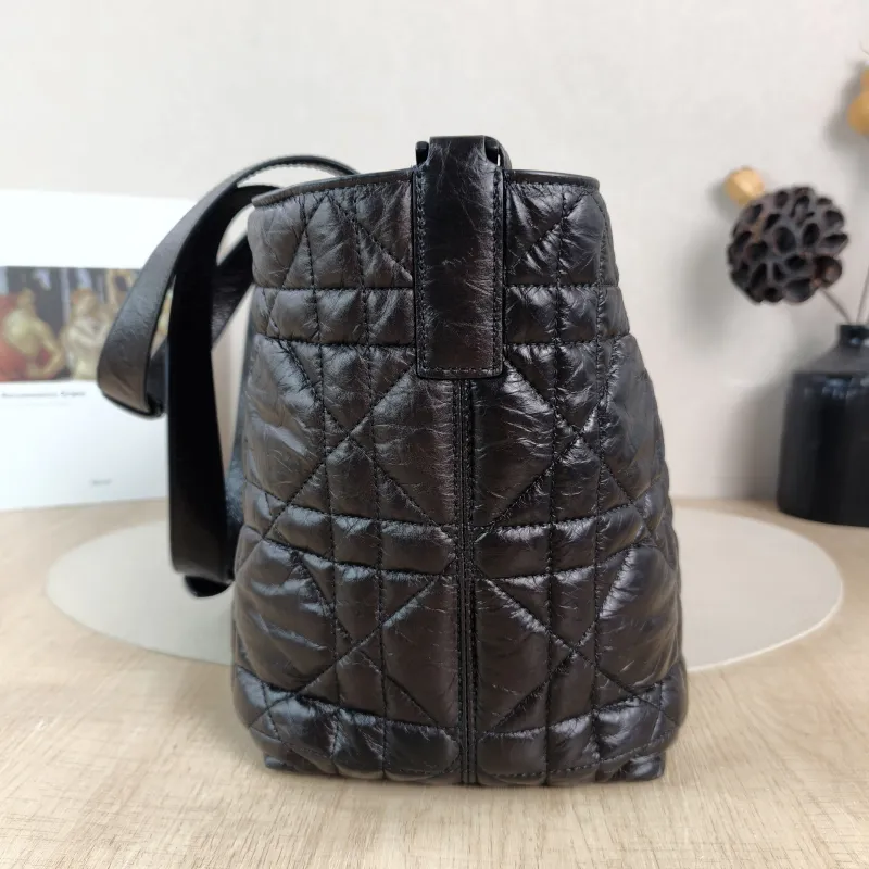 DIOR Top Handle Bag TOUJOURS Black so black Waxed Leather Medium 28.5 × 17 × 21.5 cm — detail view 6 of 12