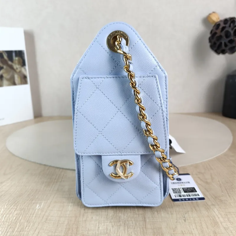 Chanel Crossbody Bag 25Bag Blue Grained Calfskin Mini 22 × 12.5 × 20 cm — detail view 10 of 11