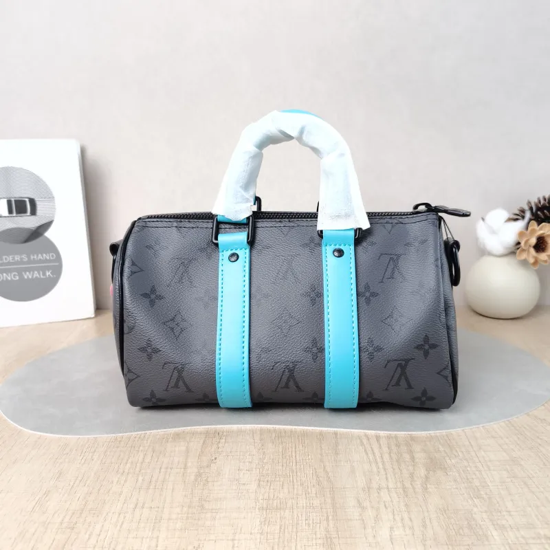 Louis Vuitton Crossbody Bag Keepall 25 Black · Blue PVC Medium 25 × 11 × 15 cm — cover view 5 of 6