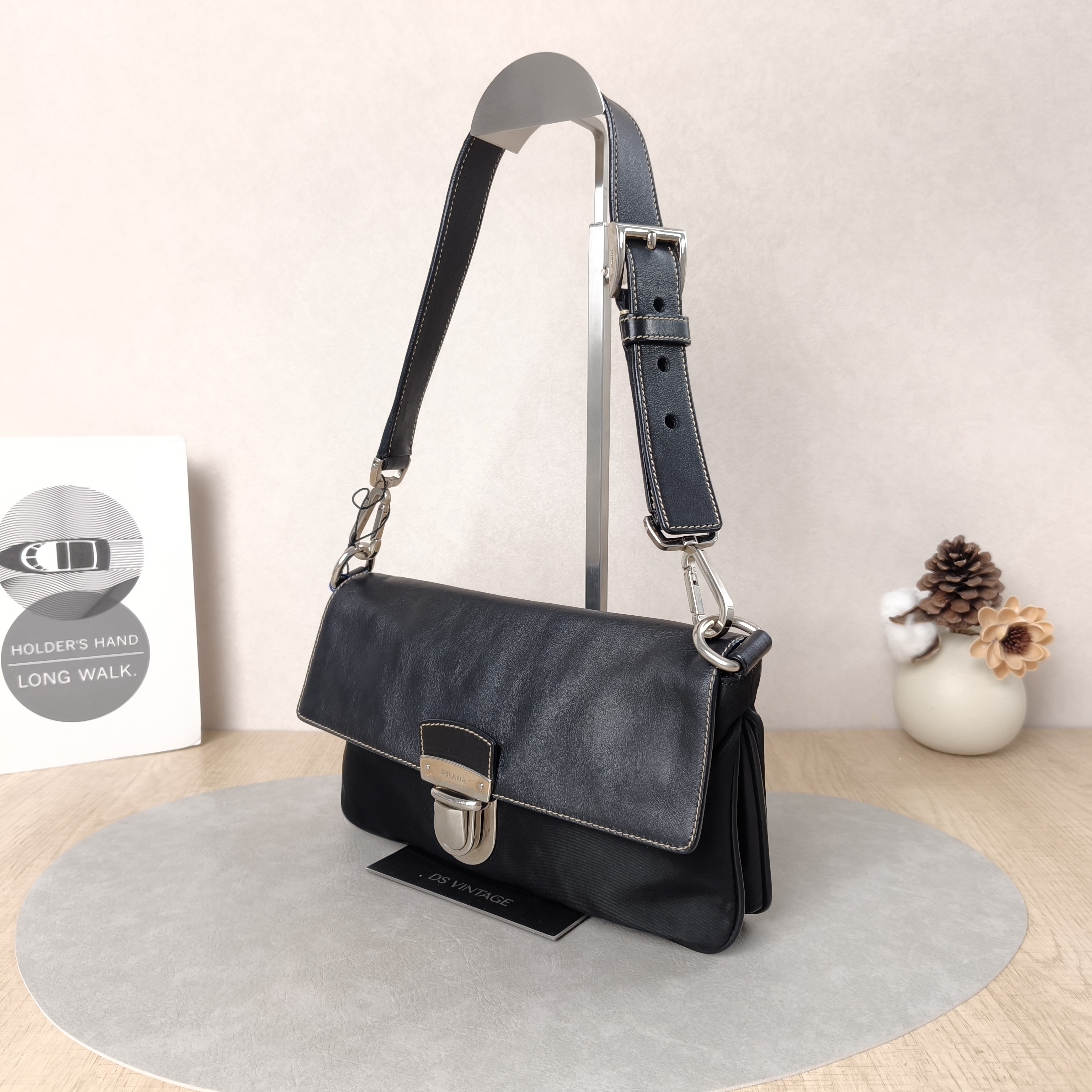 PRADA Shoulder Bag Hobo Shoulder Bag Black Nylon One Size26 × 5 × 15 cm — cover view 2 of 5