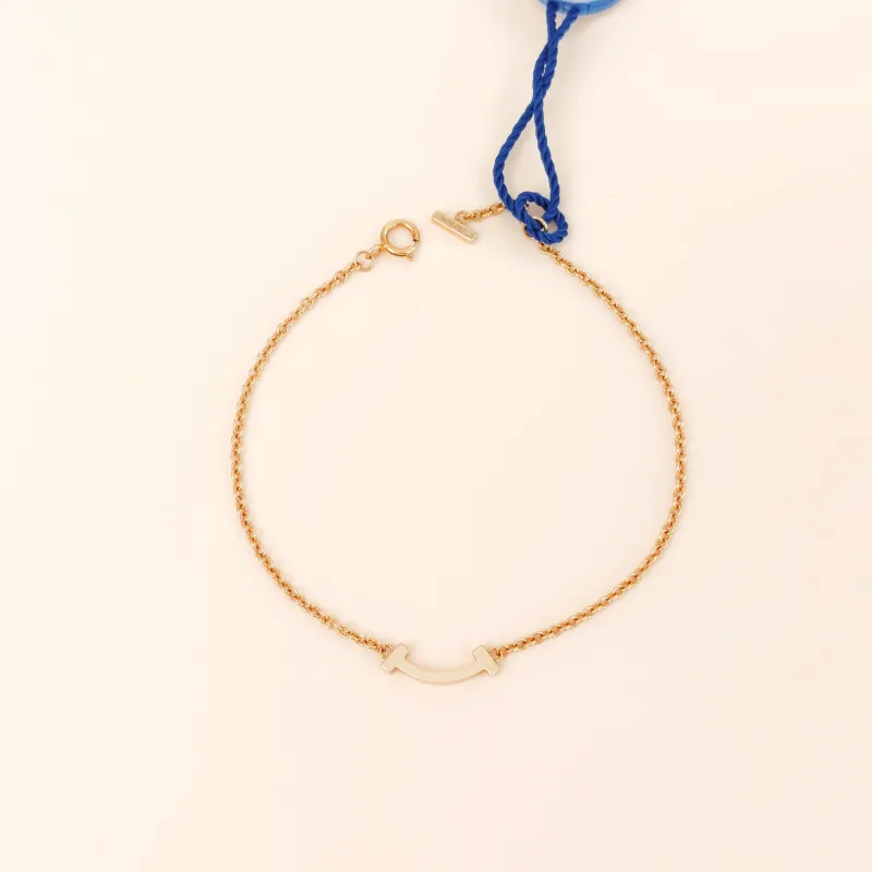 Tiffany&Co. Bracelet TC ollection Smile Bracelet Rose Gold 18KR ose Goldmini16.5cm