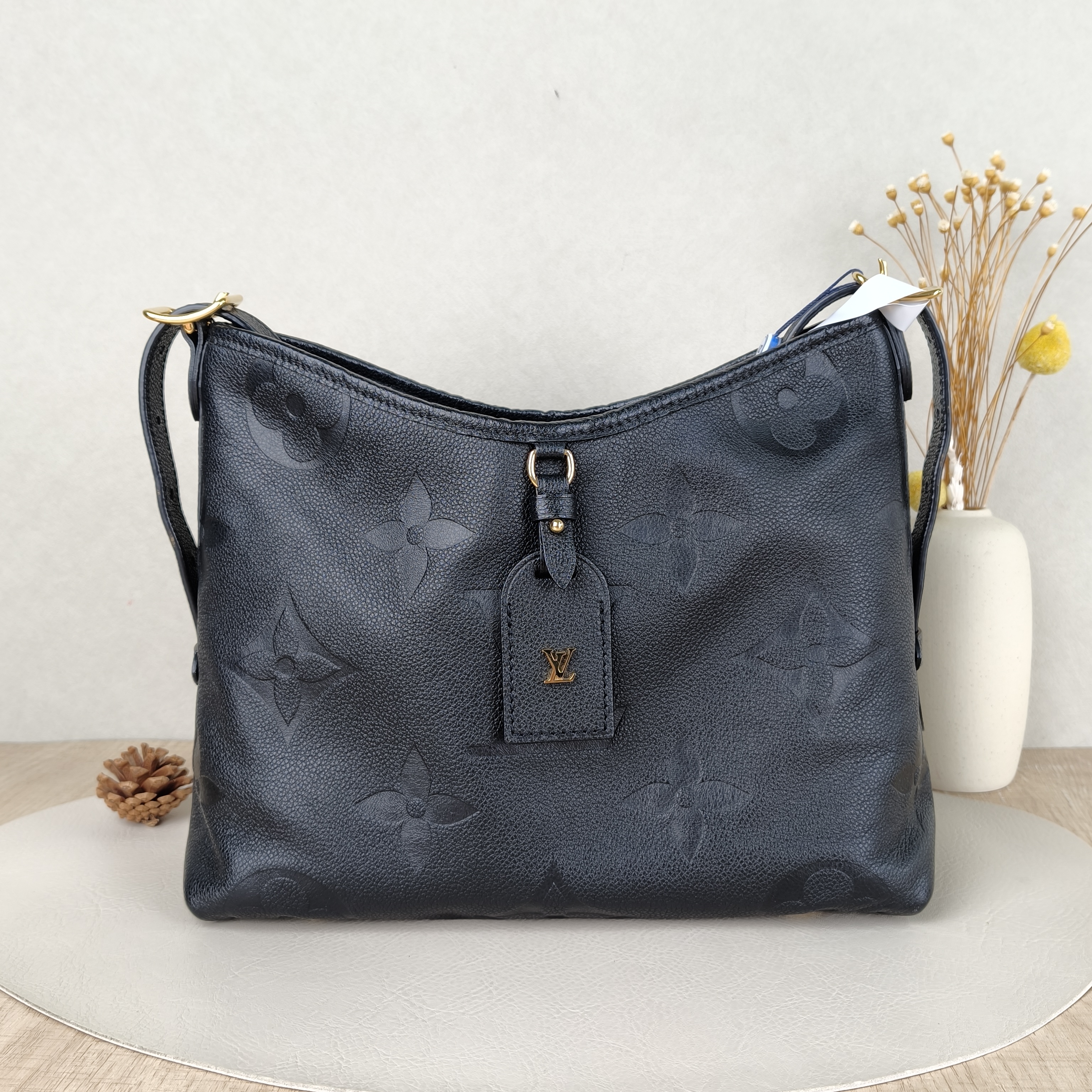 Louis Vuitton Crossbody Bag Carryall Black Calfskin Small29.5 × 12 × 24 cm