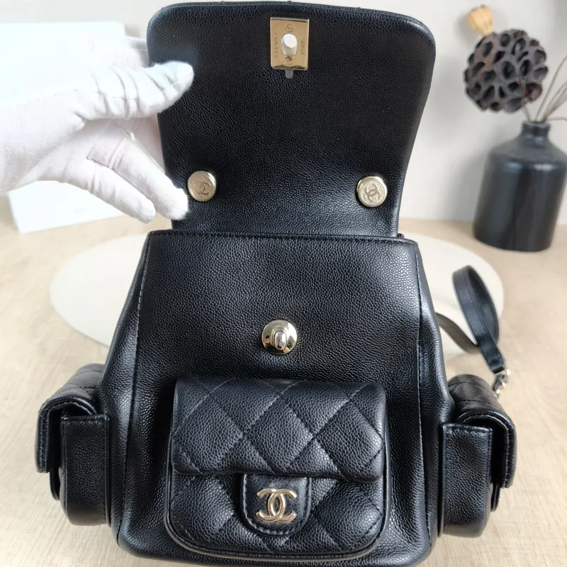 Chanel Backpackduma Black Calfskin Small18 × 9.5 × 19 cm — detail view 1 of 12
