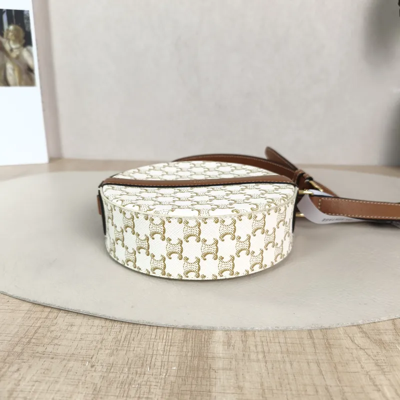 CELINE Crossbody Bag Triomphe White PVC Mini 13.5 × 4 × 13.5 cm — cover view 5 of 5