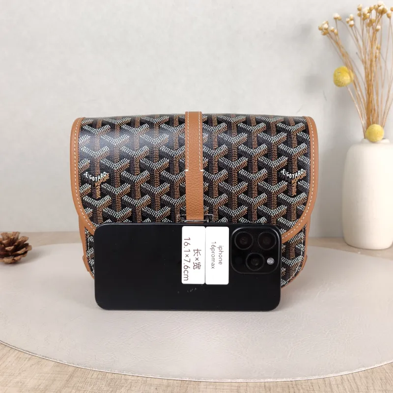 GOYARD Crossbody Bag BELVEDERE Messenger Bag Brown ine Canvas Small 22 × 7 × 16 cm — cover view 5 of 5