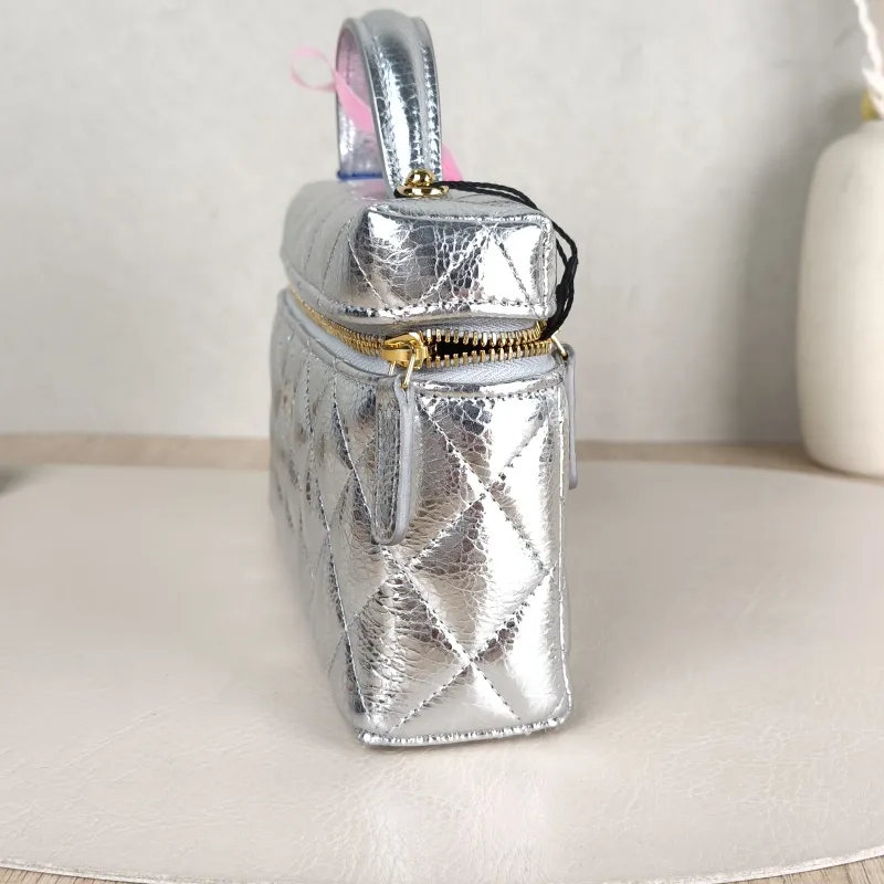 Chanel Crossbody Baglp Box Bag Top Handle Crossbody Bag Silver Calfskin One Size19.5 × 5 × 17 cm — detail view 13 of 13