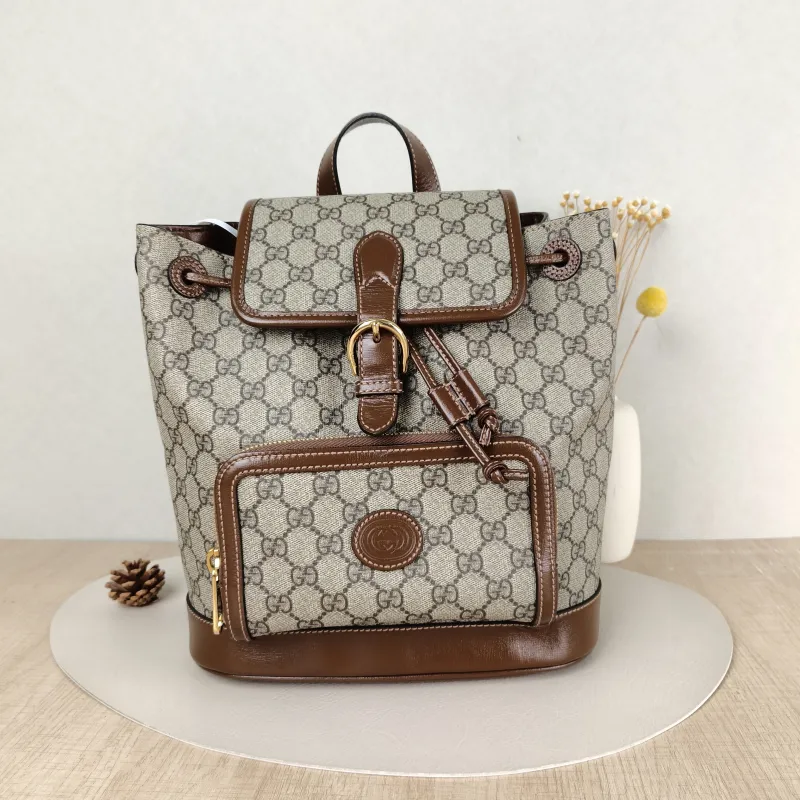 GUCCI Backpack GG Retro Collection Backpack Brown PVC One Size 26.5 × 13 × 30 cm