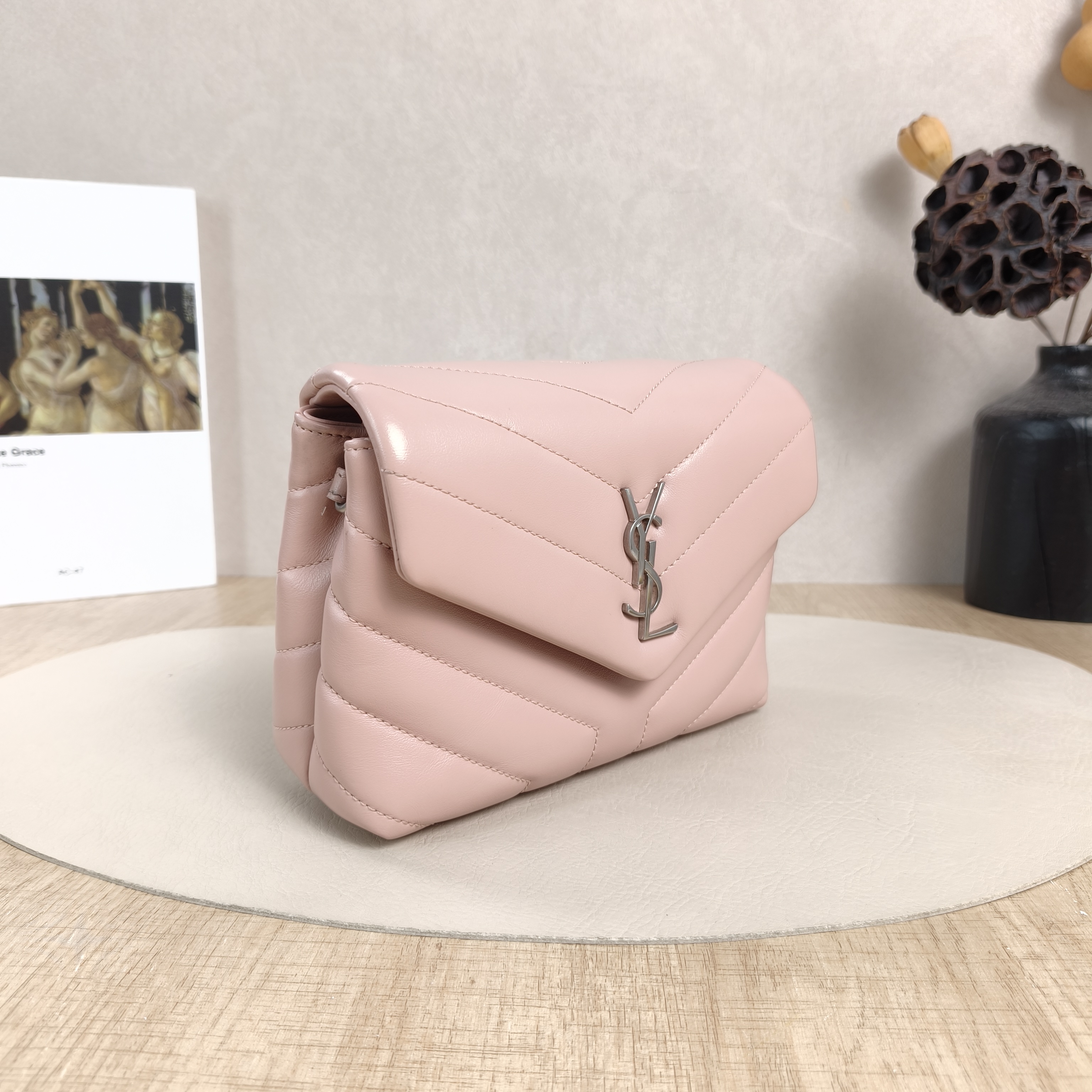 SAINT LAURENT Shoulder Bag LOULOU Pink Calfskinmini20 × 7.5 × 14 cm — cover view 4 of 6