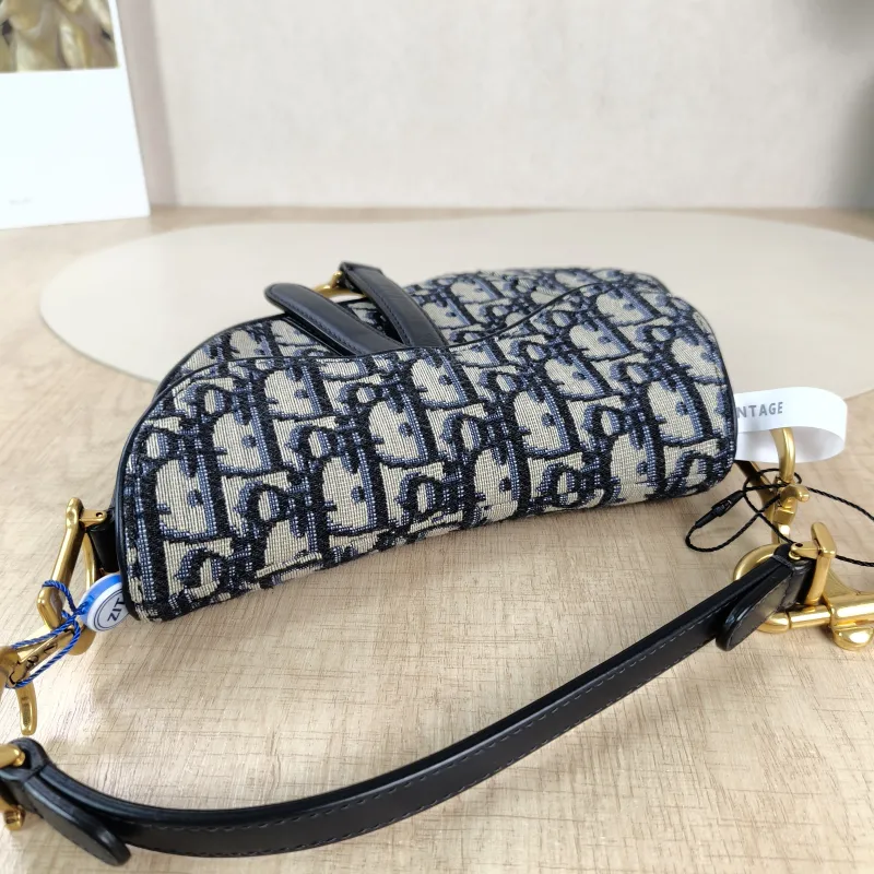 DIOR Top Handle Bag Saddle Blue Canvasmini19 × 6 × 15 cm — detail view 1 of 11