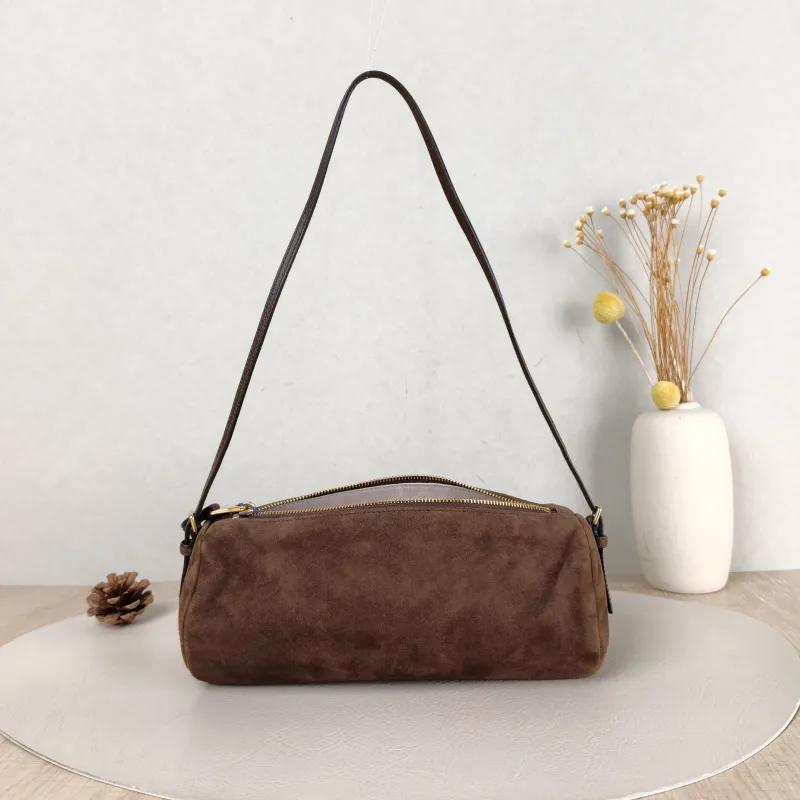 Miumiu Shoulder Bag logo Brown Suede One Size 22 × 9 × 9 cm — cover view 3 of 5