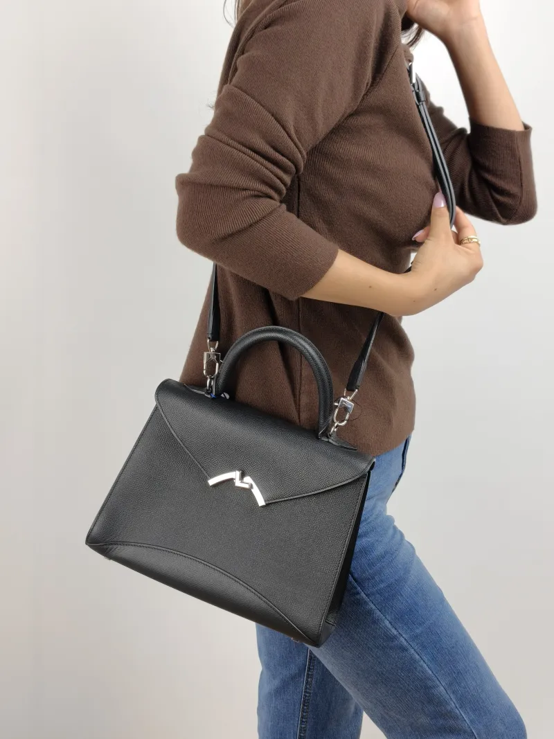 Moynat Crossbody Bag Crossbody Bag Black Calfskin 25.5 × 8 × 18.5 cm — on-model view 1 of 2