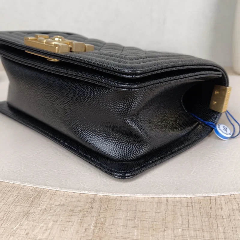 Chanel Crossbody Bag Le Boy​ Black Grained Calfskin Small 20.5 × 8.5 × 12 cm — detail view 9 of 15