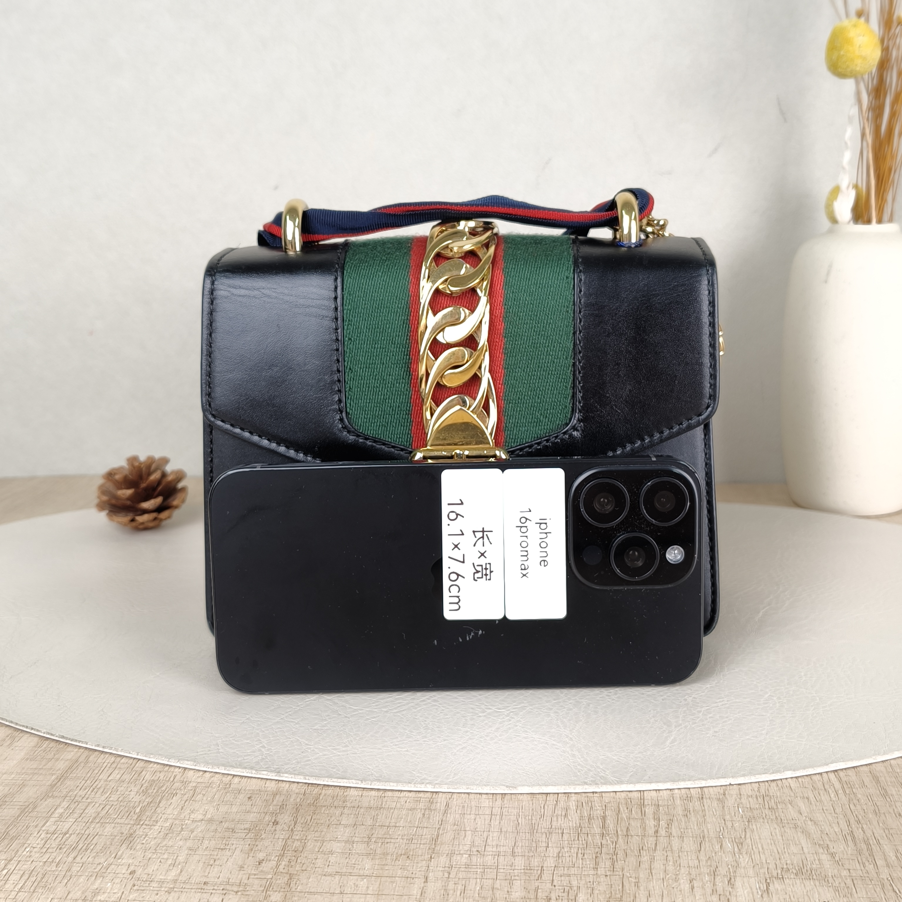 GUCCI Shoulder Bag Sylvie Shoulder Strap Edition Black CC alfskinmini19 × 8 × 14 cm — cover view 3 of 5