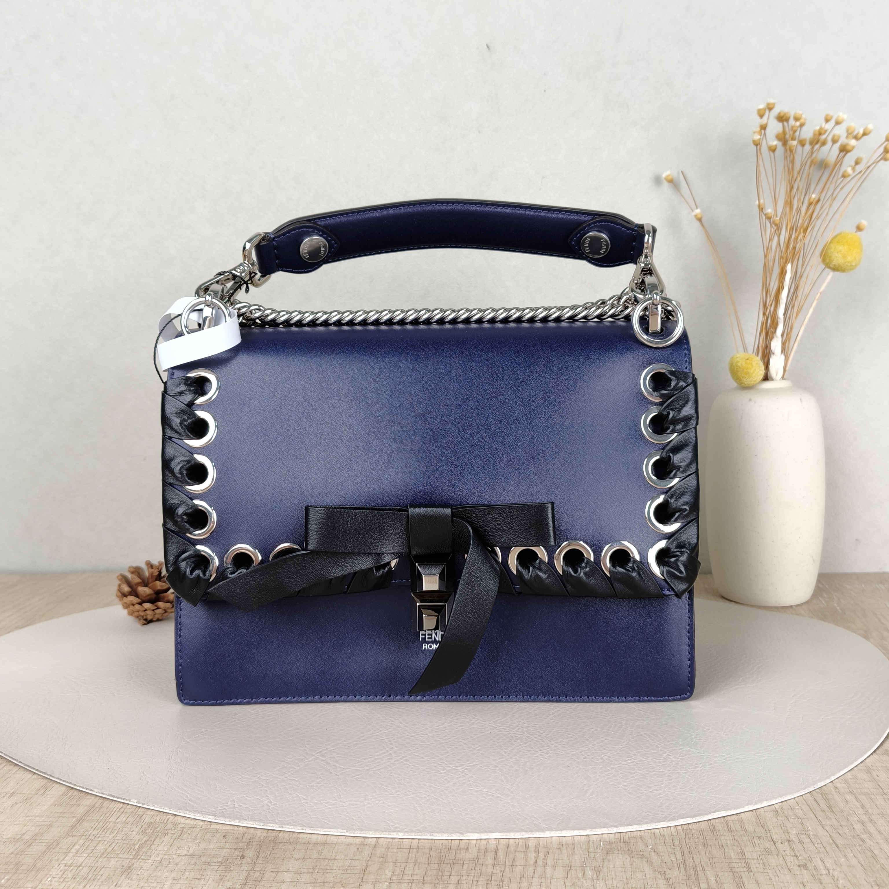 FENDI Crossbody Bag Crossbody Bag Blue Calfskin One Size25 × 10 × 19 cm