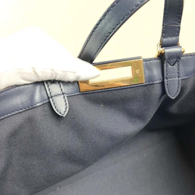 FENDI Shoulder Bag Peekaboo X-Tote Tote Bag Navy Canvas Medium41 × 16 × 29.5 cm — detail view 1 of 11