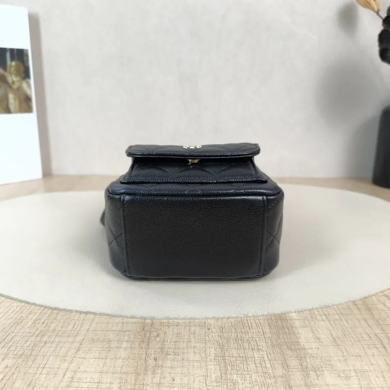 Chanel Crossbody Bag Mini Backpack Crossbody Bag Black Grained Calfskinmini13 × 9 × 18 cm — cover view 4 of 5