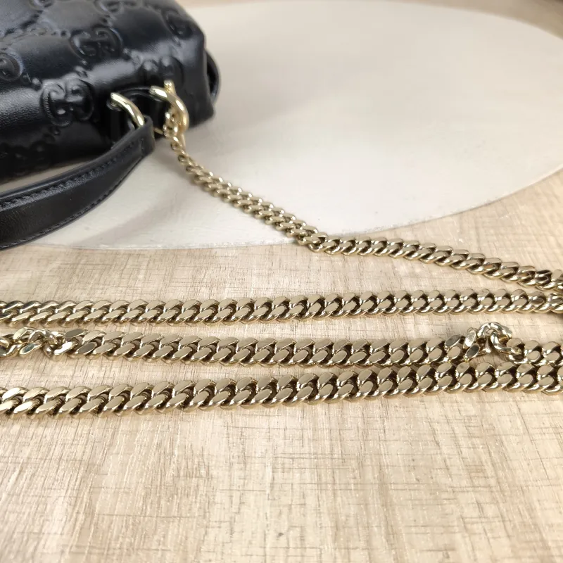 GUCCI Crossbody Bag GG Milano Collection Shoulder Bag Black Monogram SL ambskin 21.5 × 5 × 12.5 cm — detail view 9 of 12