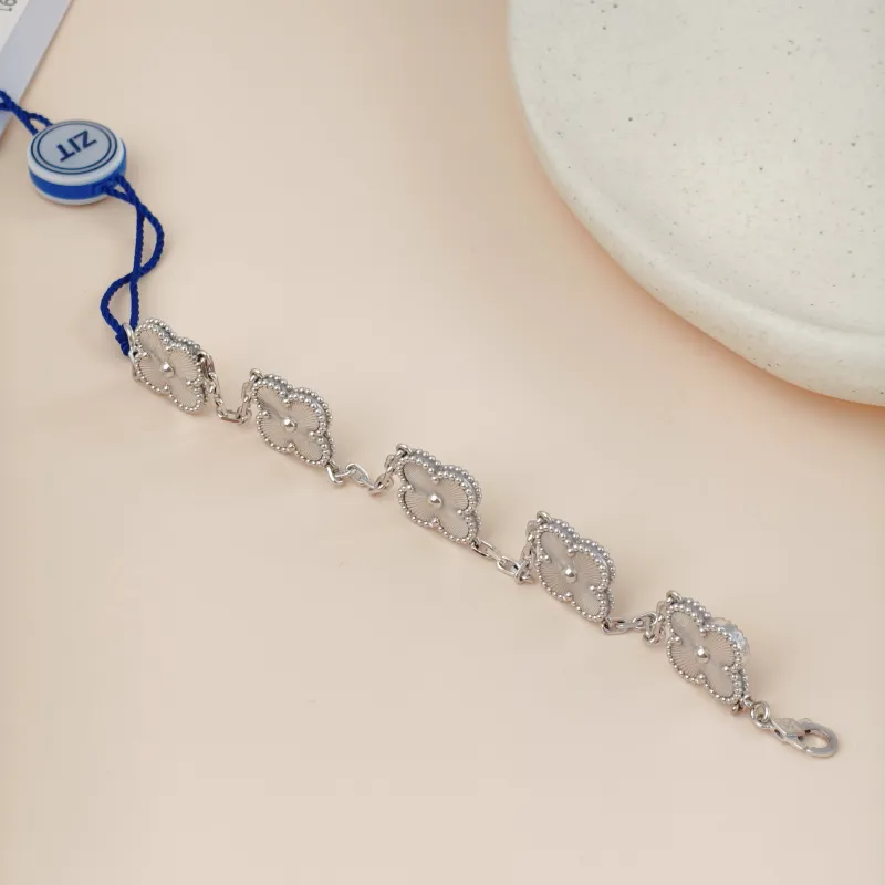 Van Cleef & Arpels Bracelet Alhambra Alhambra Collection Five-Motif Bracelet White Gold 18KW hite Gold Vintage Small19cm — cover view 3 of 11